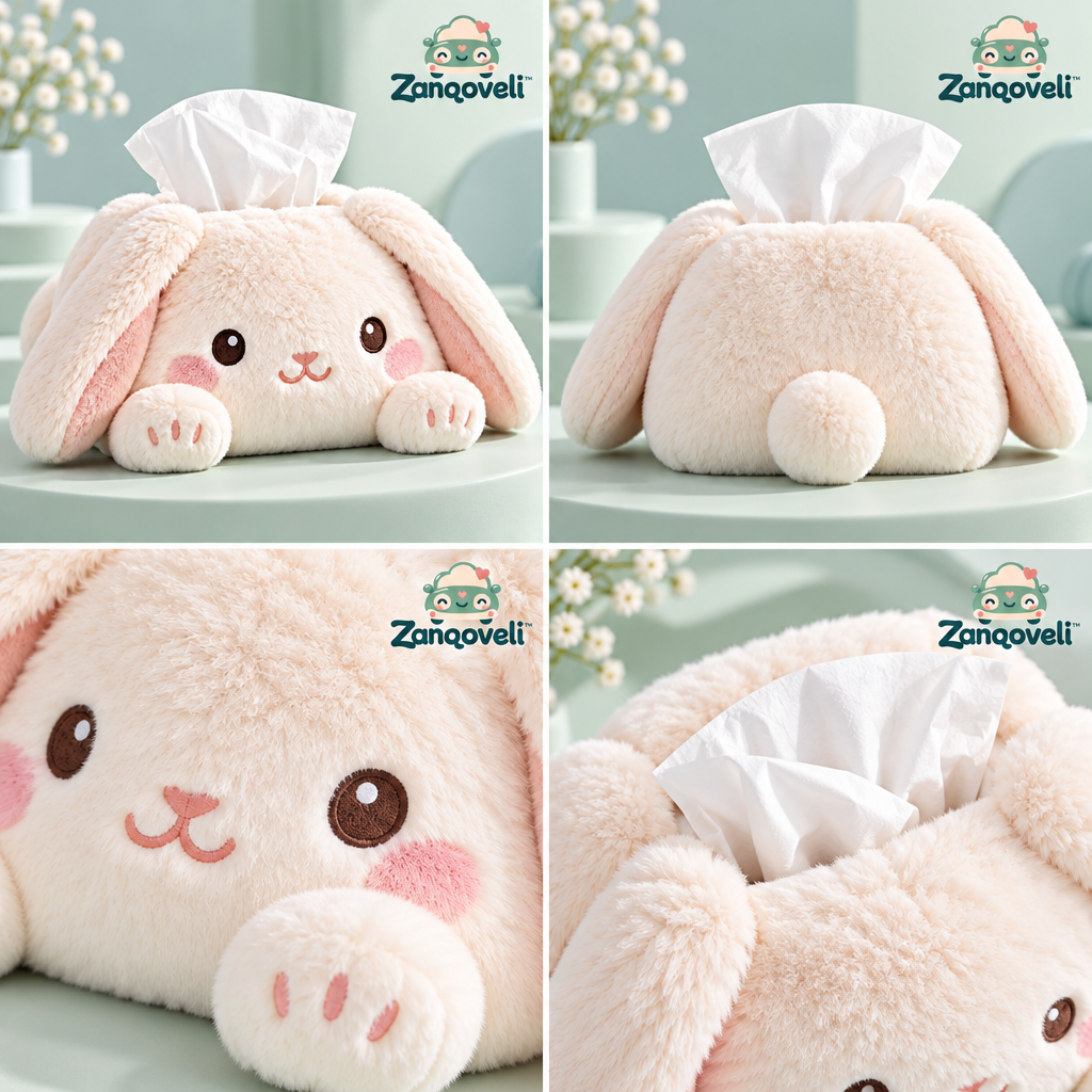 Zanqoveli™ Bunny Tissue Box Cover — design details