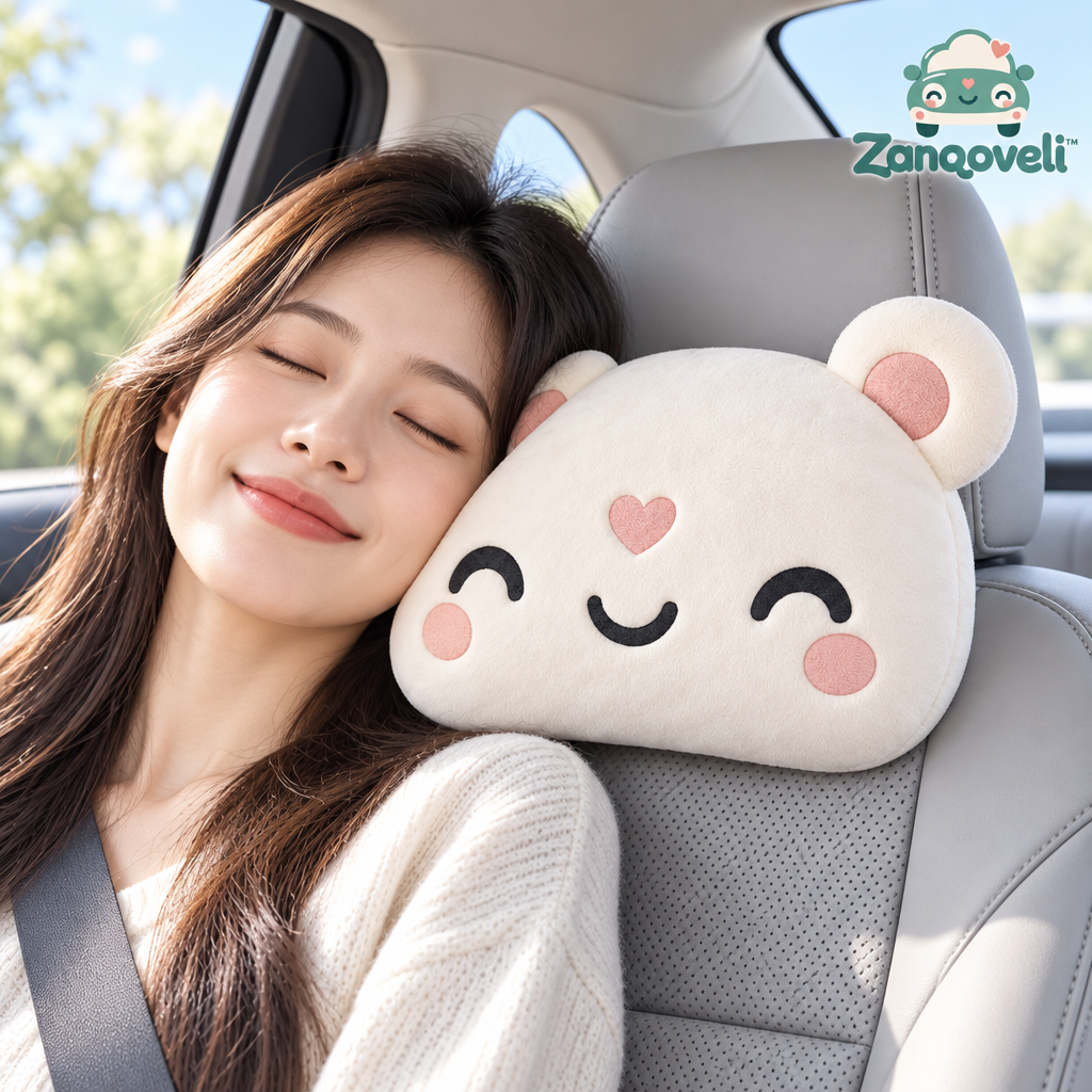 Zanqoveli™ Little Bear Headrest Pillow — lifestyle view