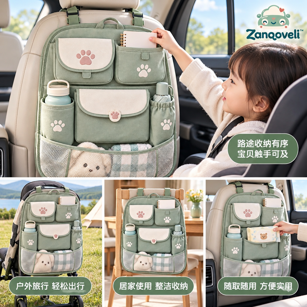 Zanqoveli™ Happy Paws Seat Back Organizer — lifestyle view