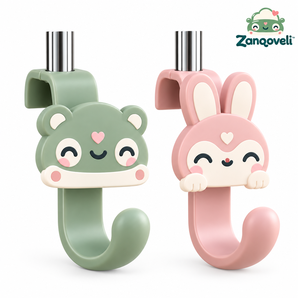 Zanqoveli™ Bear & Bunny Seat Back Hooks — Set of 2 — clean product view